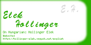 elek hollinger business card